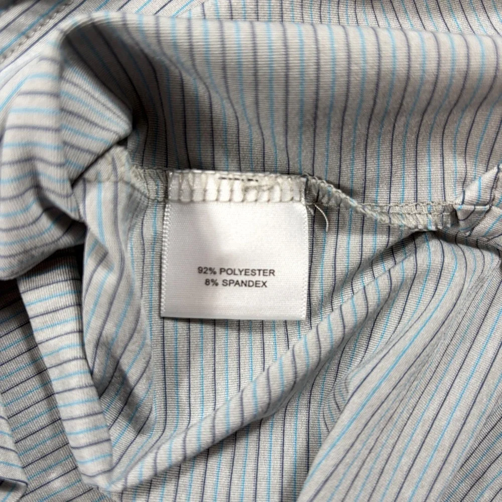 Peter Millar Summer Comfort Polo Shirt Mens XL Striped Gray Butterfield Country